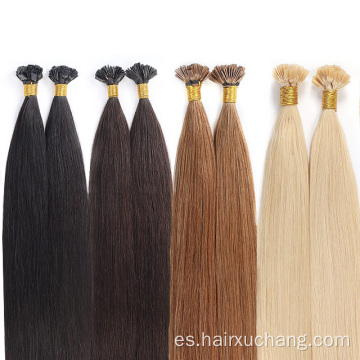 Vendedores de cabello de punta plana rusa al por mayor de doble punta de doble punta pestañas Remy Cutícula de cabello alineada Virgen Flat Tip Human Hair Extension